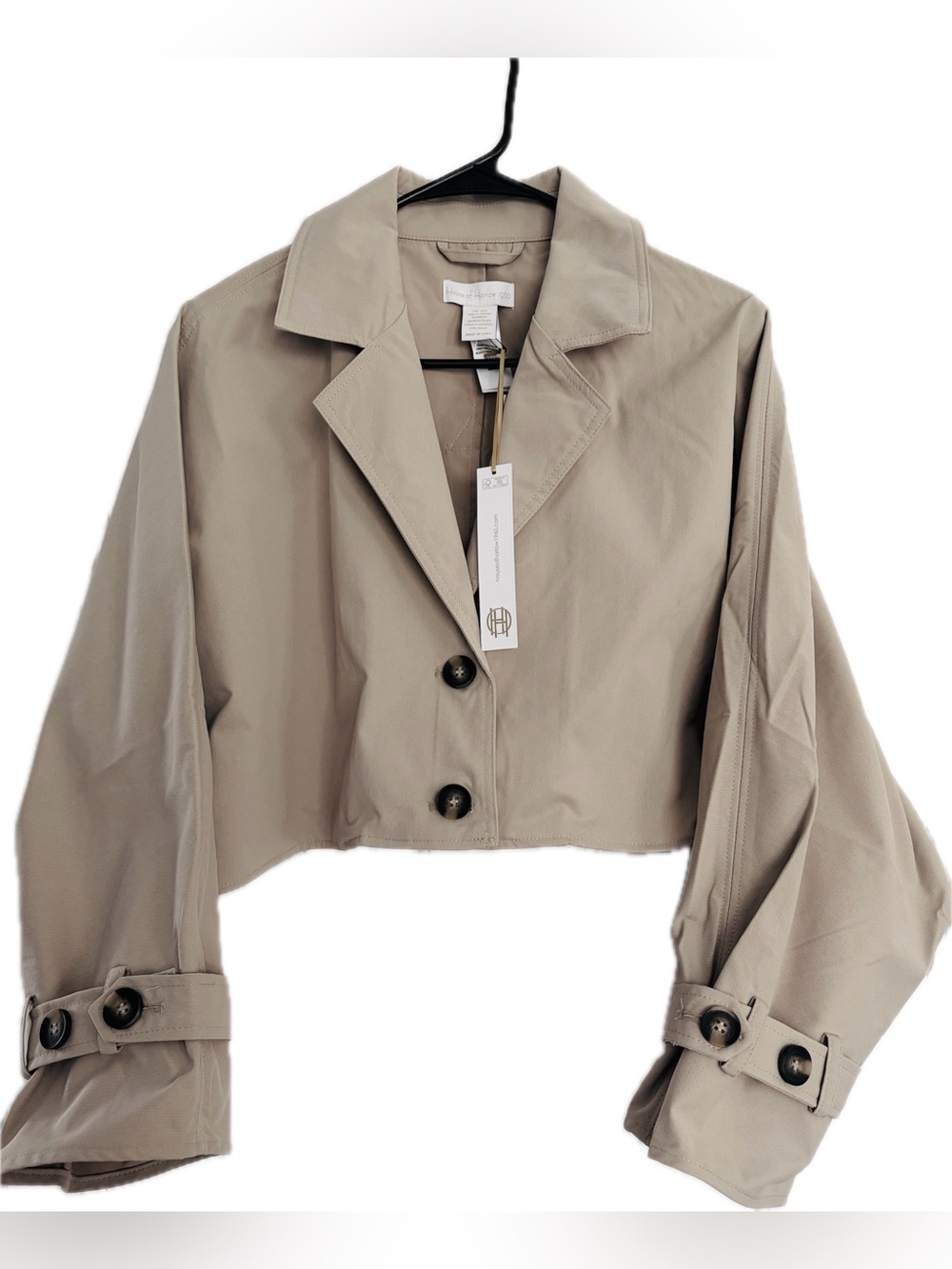 House of Harlow 1960 Cropped Trench Jacket - Taupe/Beige
